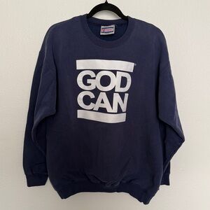 Vintage 90s God Can Crewneck Sweatshirt. Printed on a Hanes Sweatshirt